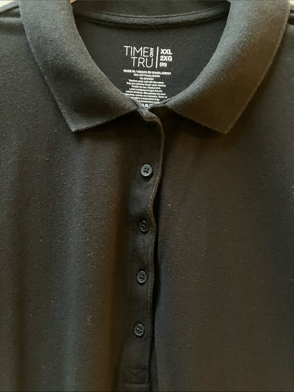 Time and Tru Black Short-Sleeve Polo Shirt - Picture 3 of 4